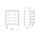 Madrid Chest 3+2 drawers in Jackson Hickory Oak