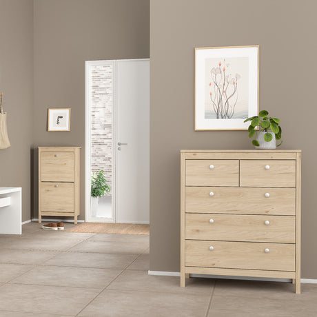 Madrid Chest 3+2 drawers in Jackson Hickory Oak