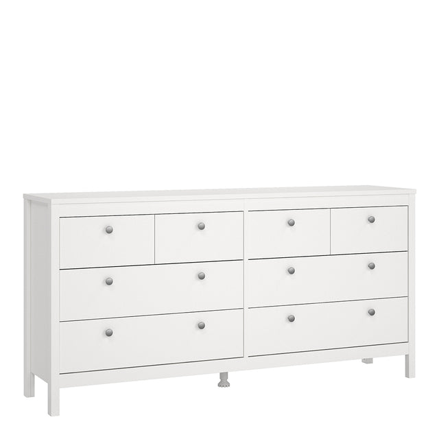 Madrid Double Dresser 4+4 Drawers in White