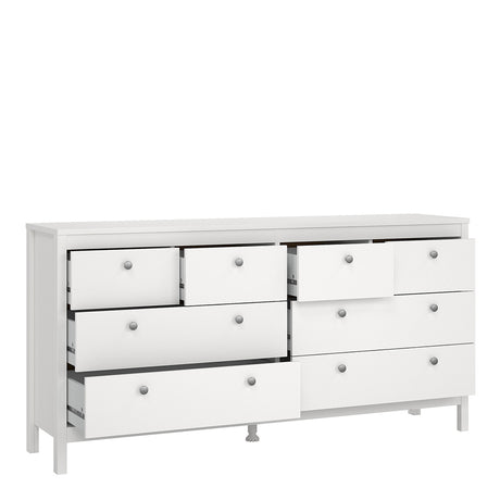Madrid Double Dresser 4+4 Drawers in White