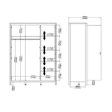 Madrid Wardrobe with 3 doors in Matt Black