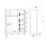 Madrid Wardrobe with 3 doors in Jackson Hickory Oak