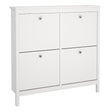 Madrid Shoe Cabinet 4 Flip Down Doors in White