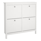 Madrid Shoe Cabinet 4 Flip Down Doors in White