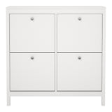 Madrid Shoe Cabinet 4 Flip Down Doors in White