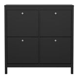 Madrid Shoe cabinet 4 compartments in Matt Black