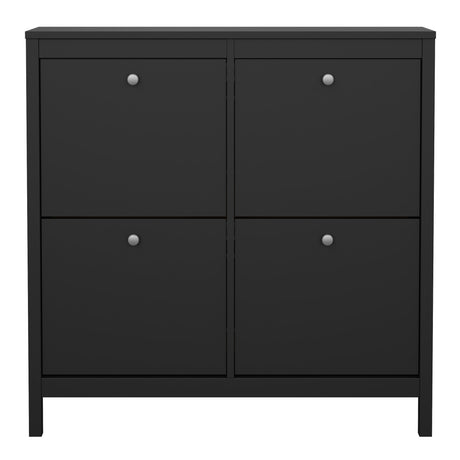 Madrid Shoe cabinet 4 compartments in Matt Black