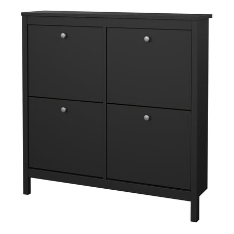 Madrid Shoe cabinet 4 compartments in Matt Black