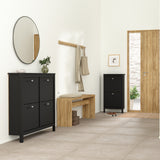 Madrid Shoe cabinet 4 compartments in Matt Black