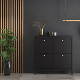 Madrid Shoe cabinet 4 compartments in Matt Black