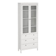 Madrid China Cabinet 2 Glass Doors with 3 Drawers in White