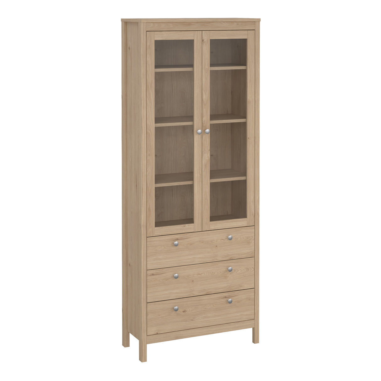 Madrid China cabinet 2 doors w/glass + 3 drawers in Jackson Hickory Oak