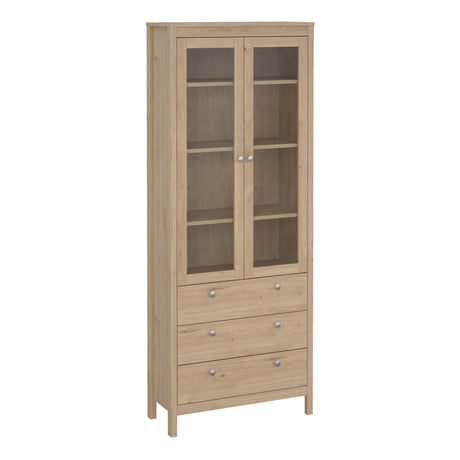 Madrid China cabinet 2 doors w/glass + 3 drawers in Jackson Hickory Oak