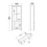 Madrid China cabinet 2 doors w/glass + 3 drawers in Jackson Hickory Oak