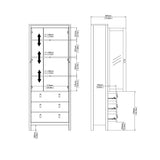 Madrid China cabinet 2 doors w/glass + 3 drawers in Jackson Hickory Oak