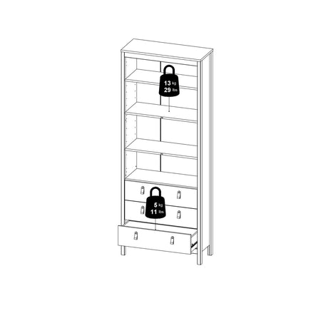 Madrid China cabinet 2 doors w/glass + 3 drawers in Jackson Hickory Oak