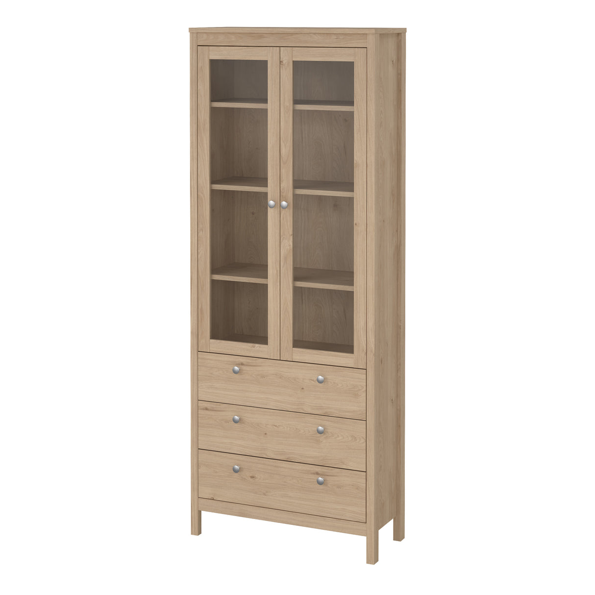 Madrid China cabinet 2 doors w/glass + 3 drawers in Jackson Hickory Oak