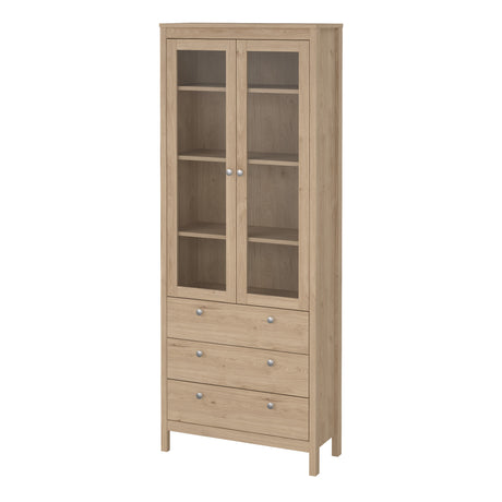 Madrid China cabinet 2 doors w/glass + 3 drawers in Jackson Hickory Oak