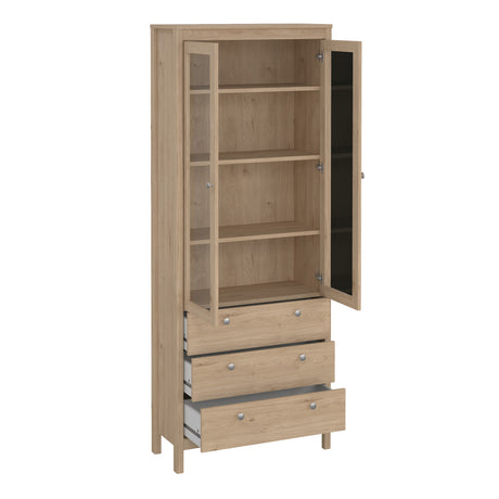 Madrid China cabinet 2 doors w/glass + 3 drawers in Jackson Hickory Oak
