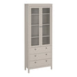 Madrid China Cabinet 2 Glass Doors with 3 Drawers in Cashmere
