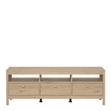 Madrid TV Unit 3 Drawers in Jackson Hickory Oak