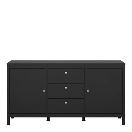 Madrid Sideboard 2 Doors + 3 Drawers in Matt Black