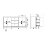 Madrid Sideboard 2 doors + 3 drawers in Jackson Hickory Oak