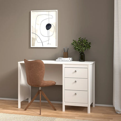Madrid Desk 3 Drawers in White