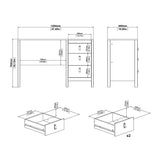 Madrid Desk 3 Drawers in Matt Black