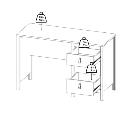 Madrid Desk 3 drawers in Jackson Hickory Oak