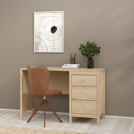 Madrid Desk 3 drawers in Jackson Hickory Oak
