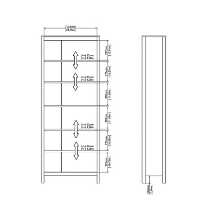 Madrid Bookcase in Matt Black