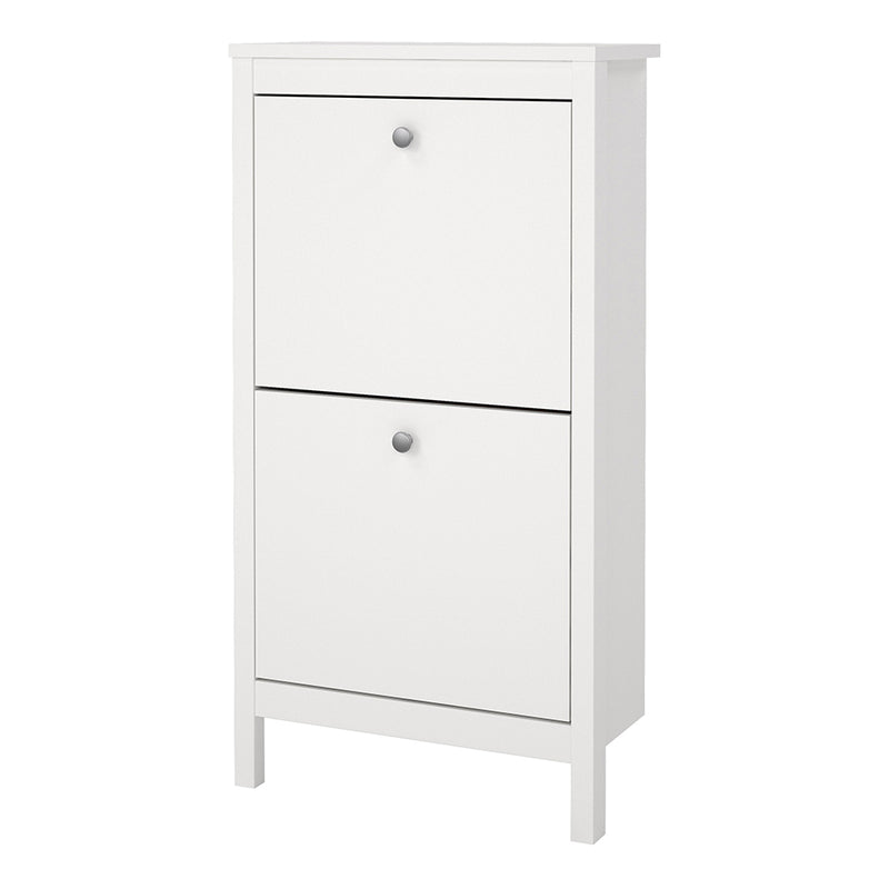 Madrid Shoe Cabinet 2 Flip Down Doors White