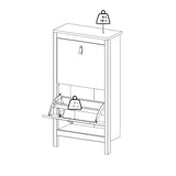 Madrid Shoe Cabinet 2 Flip Down Doors Matt Black