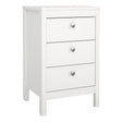 Madrid Bedside Table 3 Drawers in White