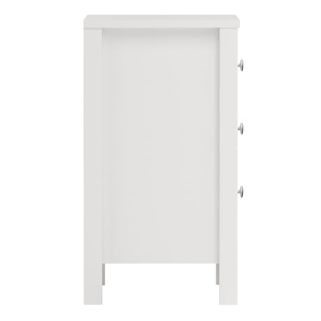 Madrid Bedside Table 3 Drawers in White