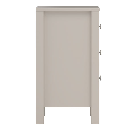 Madrid Bedside Table 3 Drawers in Cashmere