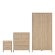 Madrid Bedroom Package 2 Drawer Bedside 5 Drawer Chest 2 Door Wardrobe in Jackson Hickory Oak
