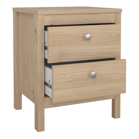 Madrid Bedroom Package 2 Drawer Bedside 5 Drawer Chest 2 Door Wardrobe in Jackson Hickory Oak