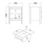 Madrid Package - Bedside Table 2 Drawers + Chest 5 Drawers + 3 Door Wardrobe in Jackson Hickory Oak