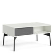 Fur Coffee Table with 1 Drawer Grey and White