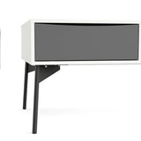 Fur Coffee Table with 1 Drawer Grey and White