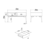 Fur Coffee Table with 1 Drawer Grey and White