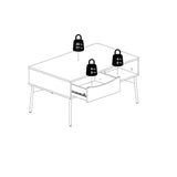 Fur Coffee Table with 1 Drawer Grey and White