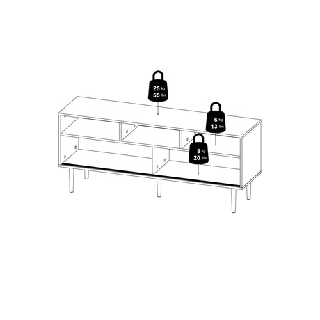 Rome TV Unit 2 Sliding Doors Oak and Matt Black