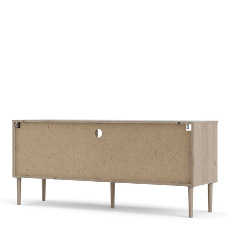 Rome TV Unit 2 Sliding Doors Oak and Matt Black