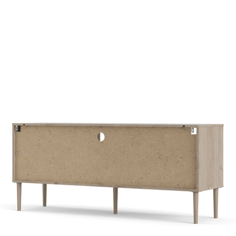 Rome TV Unit 2 Sliding Doors Oak and Matt White
