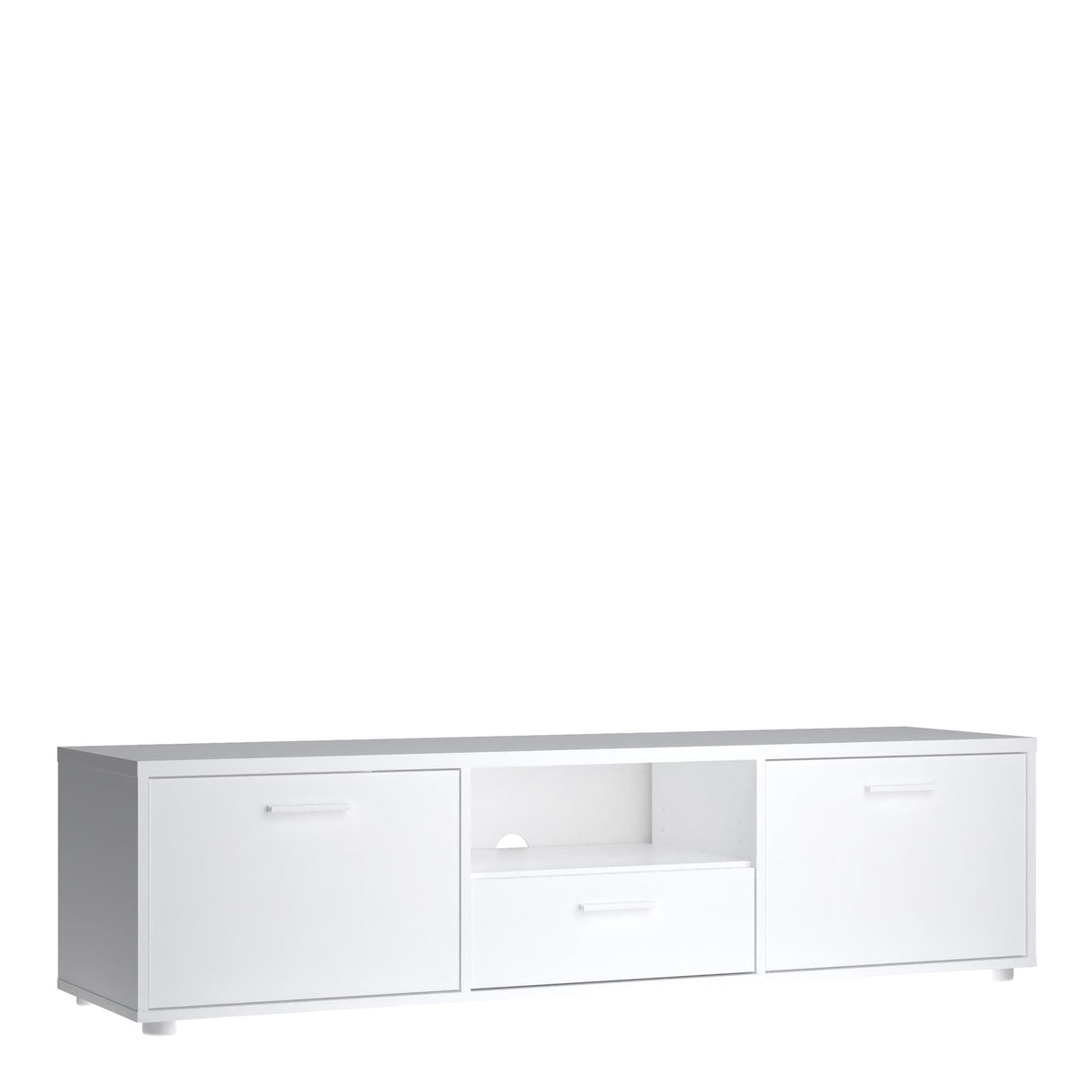 Media TV Unit with 2 Doors and 1 Drawer in White (147cm)