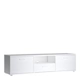 Media TV Unit with 2 Doors and 1 Drawer in White (147cm)