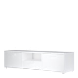 Media TV Unit with 2 Doors and 1 Drawer in White (147cm)